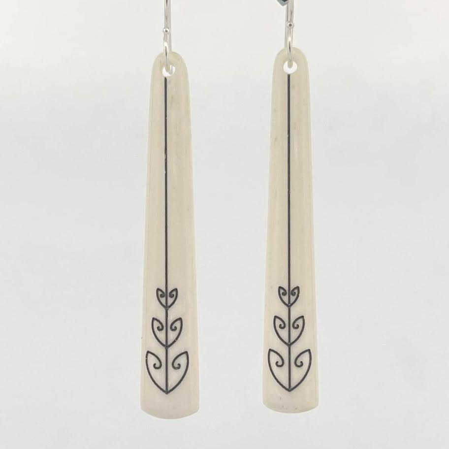 Engraved Bone Earrings