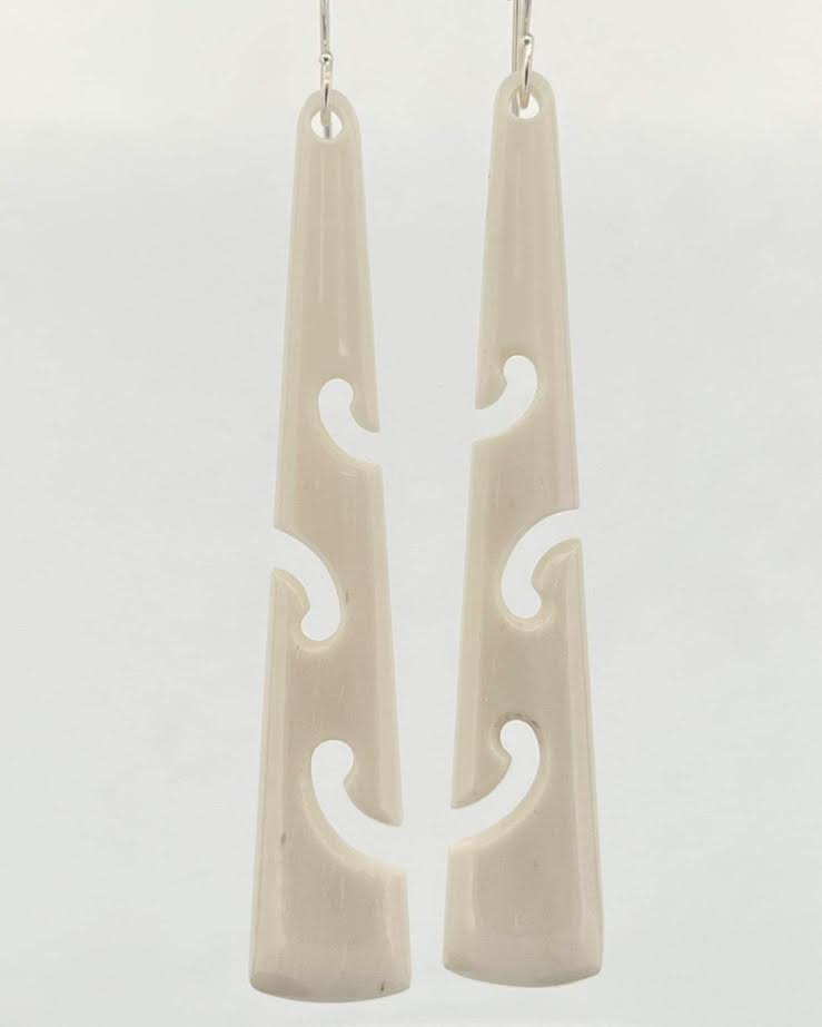 Triple Koru Bone Earrings