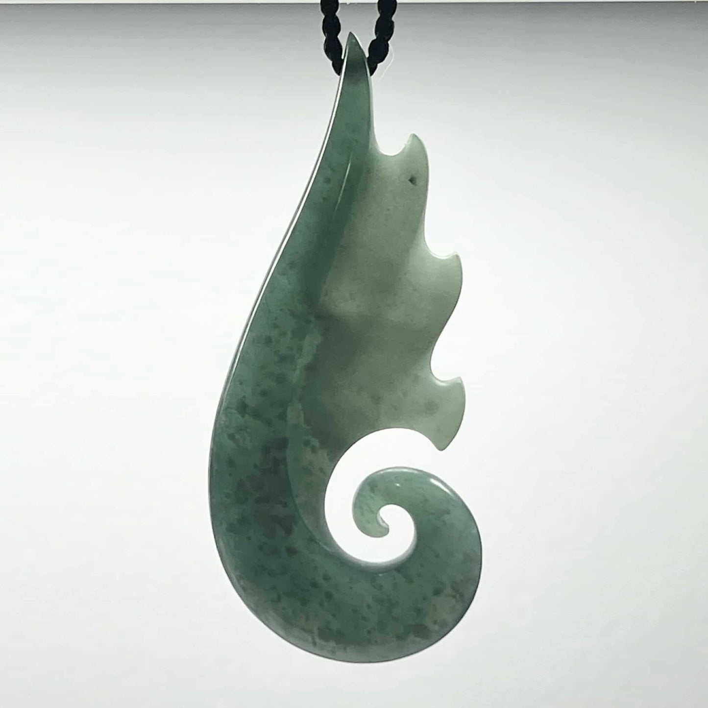 Koru with scallops pendant Jade