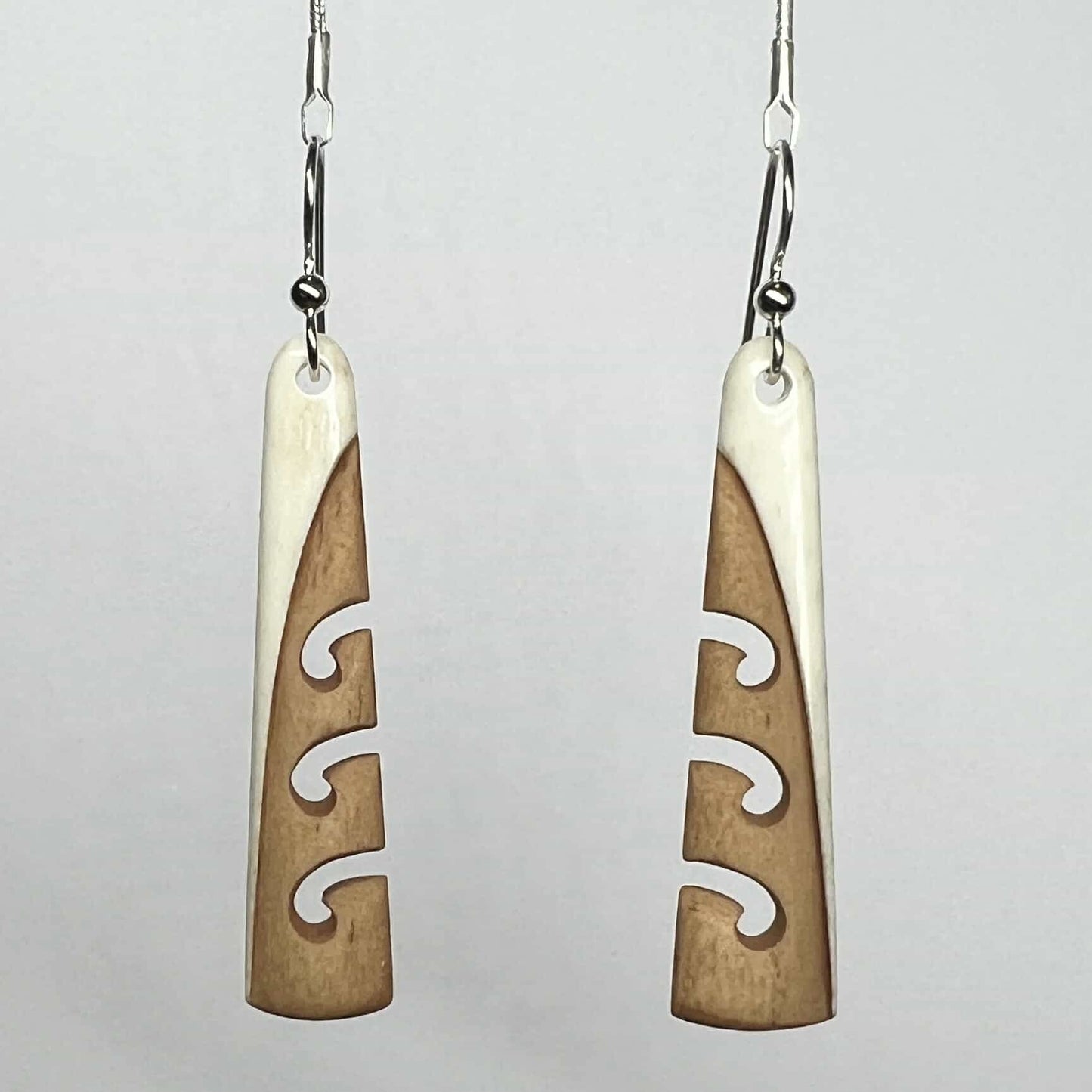 Two Tone Bone Earrings With Korus