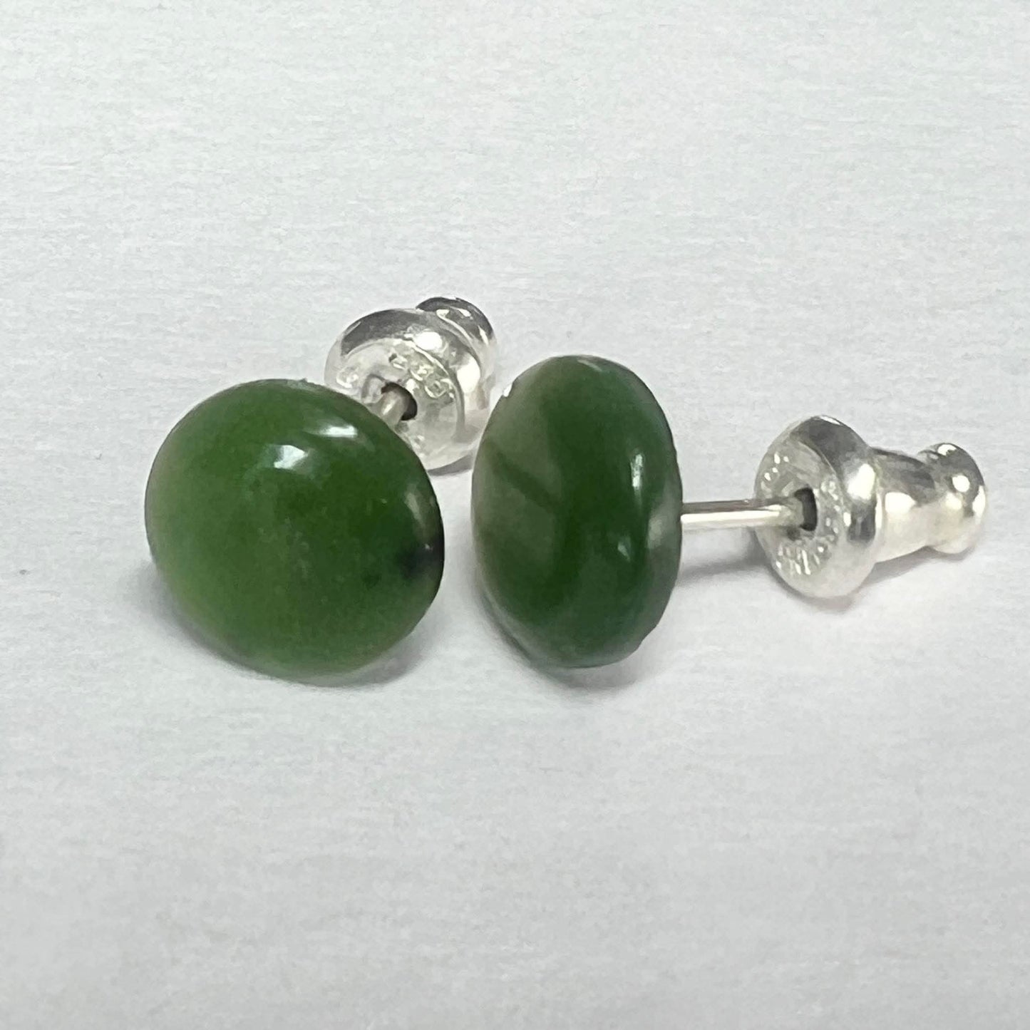 Jade and sterling silver earrings