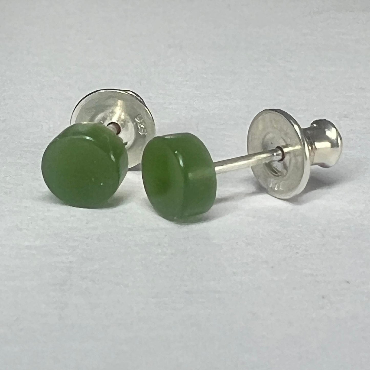 Jade and sterling silver earrings