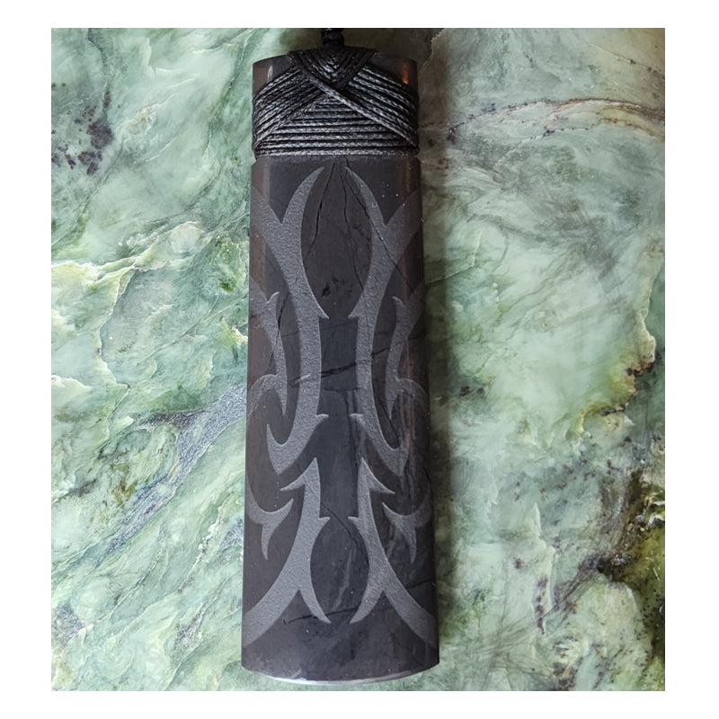 Large Argillite Toki With Wave Pattern