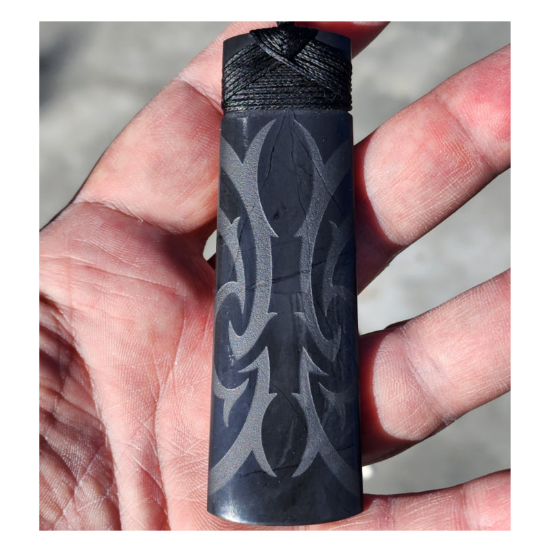 Large Argillite Toki With Wave Pattern
