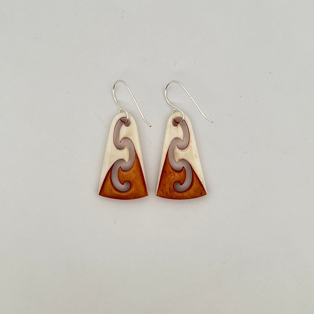 Bone Carved Koru Earrings