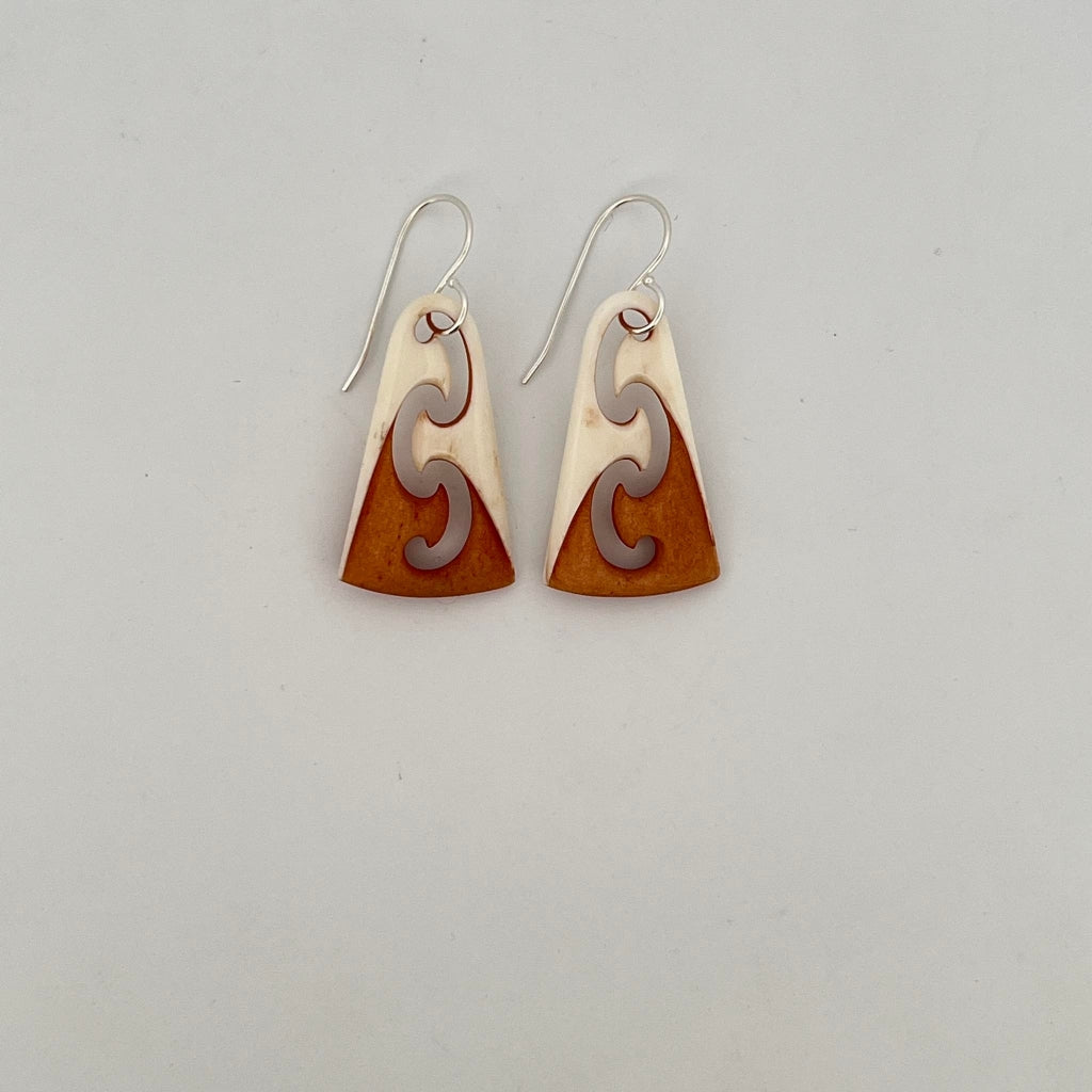 Bone Carved Koru Earrings