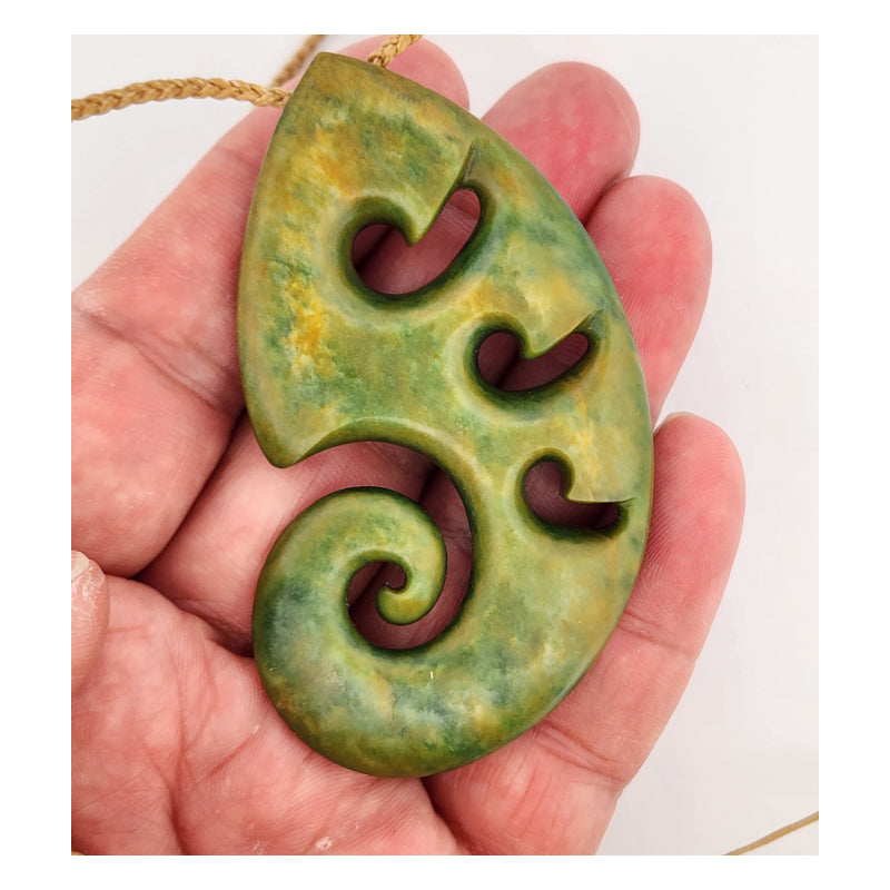 NZ Flower Jade Nautilus pendant