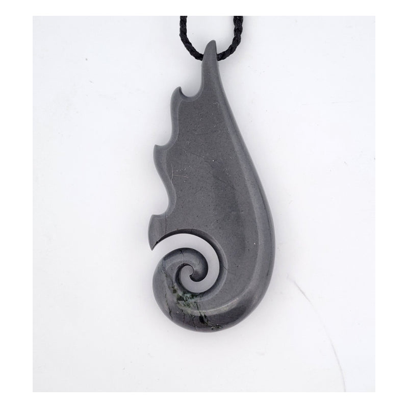 Koru with scallops pendant NZ Argillite