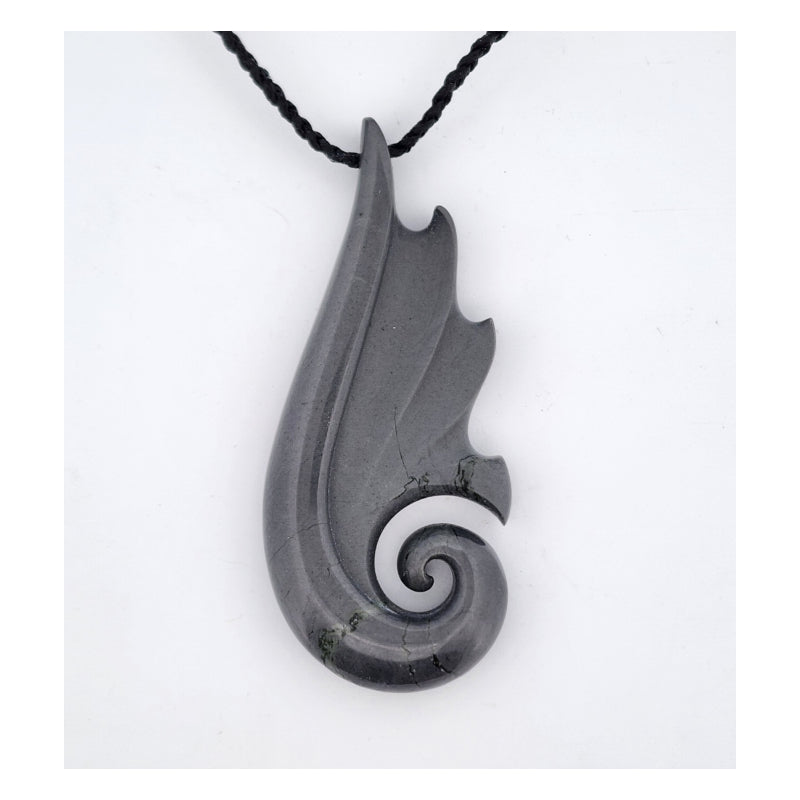 Koru with scallops pendant NZ Argillite