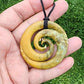 Double Spiral Pendant NZ Flower Jade